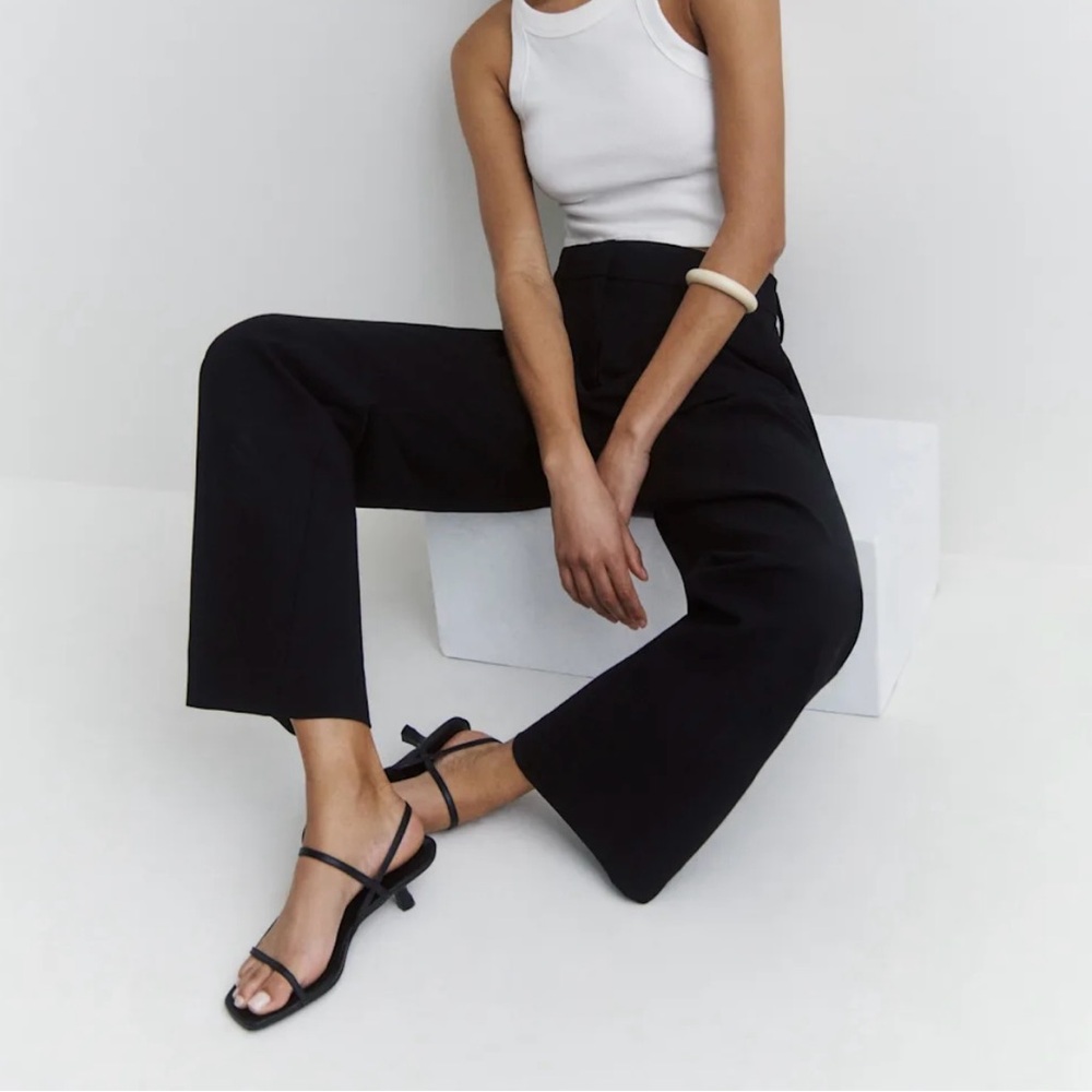 Reformation Serenity Bare Sandal Black Strappy Heel